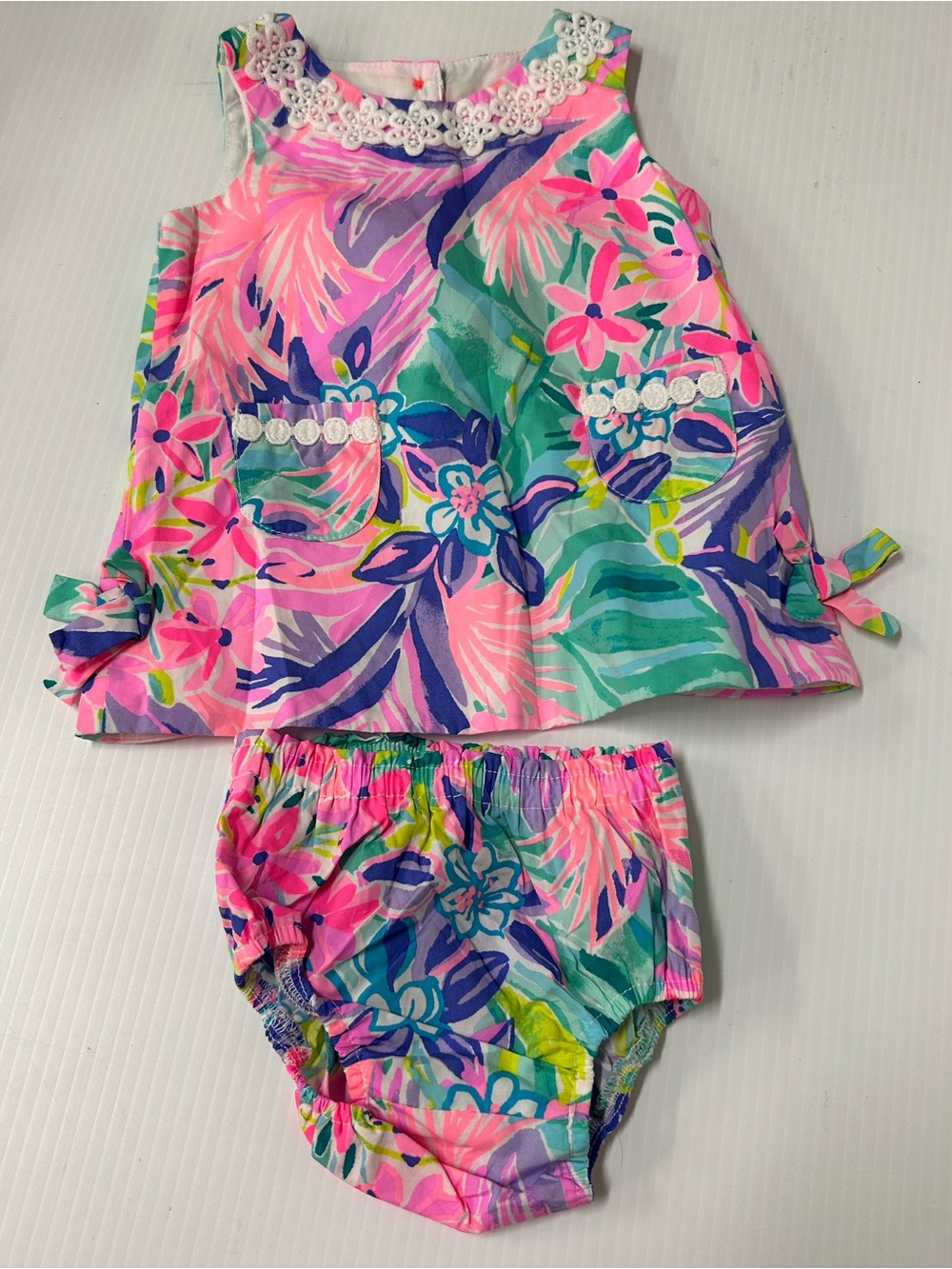 Lilly Pulitzer Infant Shift Dress Bloomers 3-6 Months It Was All A Dream Floral